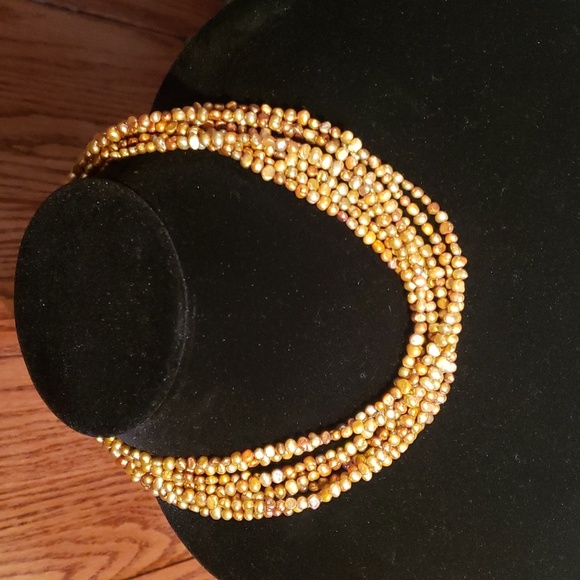 Silpada 8 Strand Gold Freshwater Pearl Necklace - Picture 1 of 3